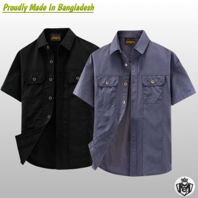 2pcs Kaizer Cotton 2 pocket Half Shirt