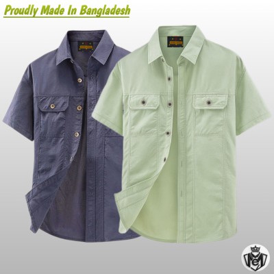 2pcs Kaizer Cotton 2 pocket Half Shirt