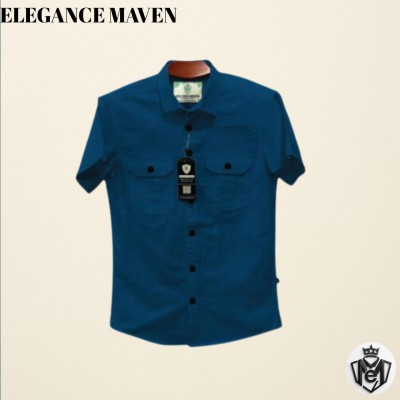 Dubbel Pocket Men's Cotton Half Sleeve Shirt
