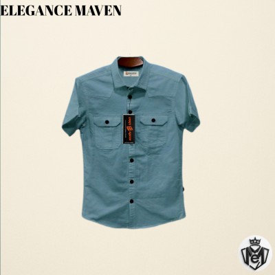 Dubbel Pocket Men's Cotton Half Sleeve Shirt