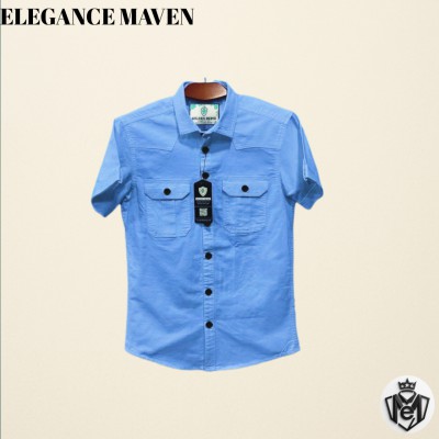 Dubbel Pocket Men's Cotton Half Sleeve Shirt