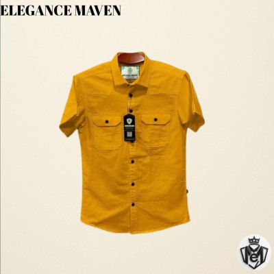 Dubbel Pocket Men's Cotton Half Sleeve Shirt