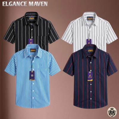 Premium Cotton Stripe Half Shirt