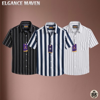 Premium Cotton Stripe Half Shirt