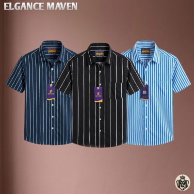 Premium Cotton Stripe Half Shirt