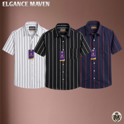 Premium Cotton Stripe Half Shirt