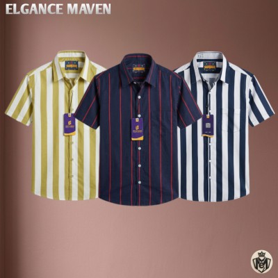 Premium Cotton Stripe Half Shirt